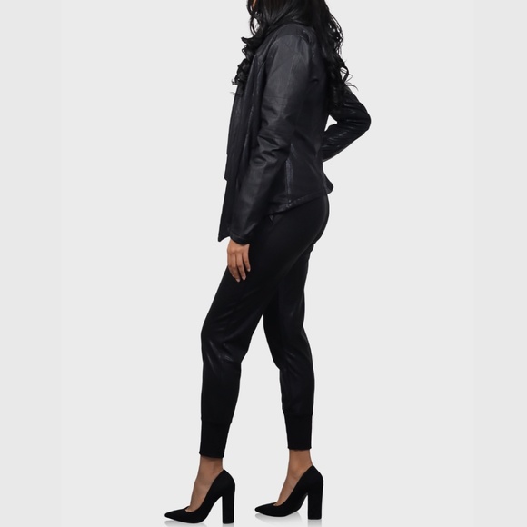 Open Lapel Leather Jacket - Picture 5 of 6